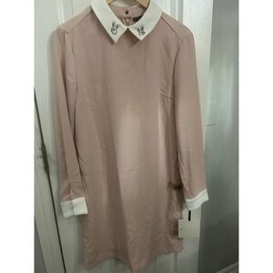 Victoria Beckham for Target Pink Mini Dress with White Embroidered Collar